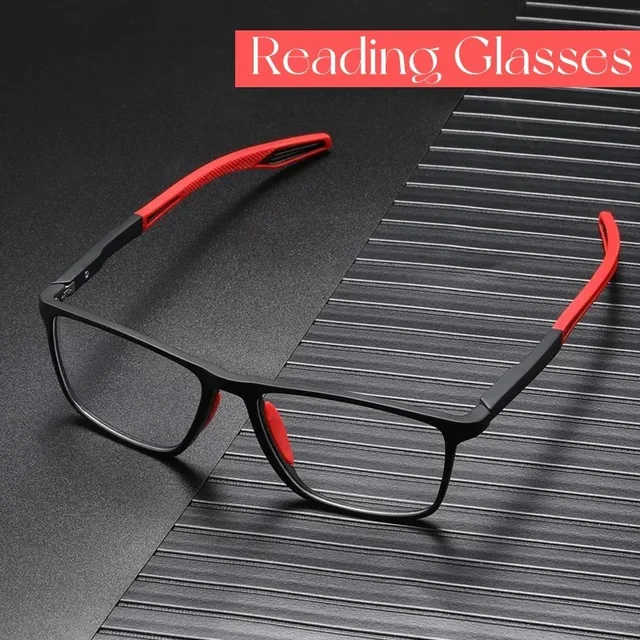 Lunettes de lecture anti-lumière bleue pour hommes et femmes, lunettes de sport ultralégères, lunettes de presbytie, lunettes optiques de vue de loin, dioptries à + 4.0, TR90 1