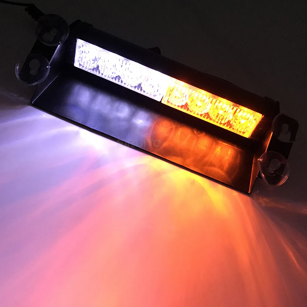 8 LED Warning Strobe light Car Police Emergency Flashing Light 3 Modes 12V Emergency Signal Lamps Red Blue Amber 8 LED Warning Strobe light Car Police Emergency Flashing Light 3 Modes 12V Emergency Signal Lamps Red Blue Amber