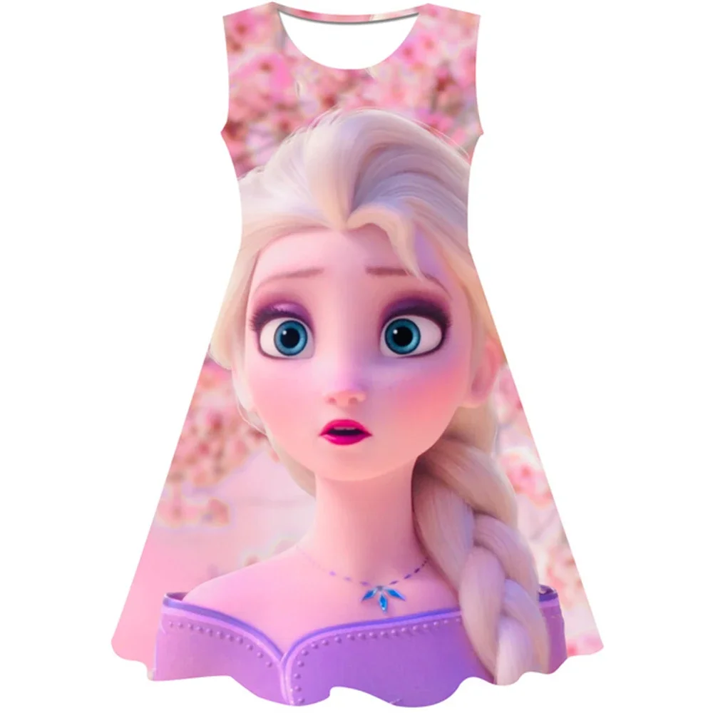 

Мультяшное платье для девочек 2024, летнее Модное детское платье «Холодное сердце», принцесса Эльзы, милое вечернее платье для девочек, юбка из серии Disney