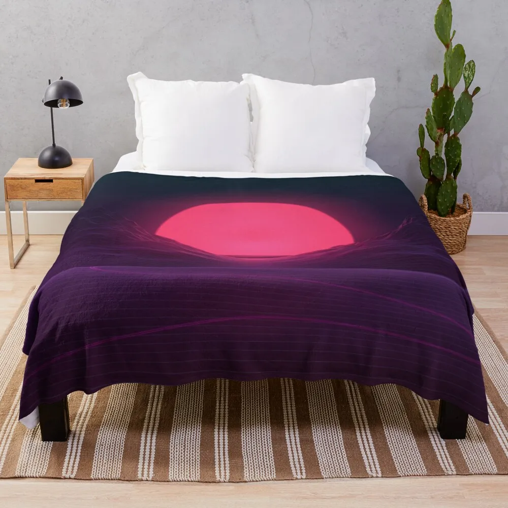 

Neon Sunset Throw Blanket Retros Sofas for babies Giant Sofa Winter beds Blankets