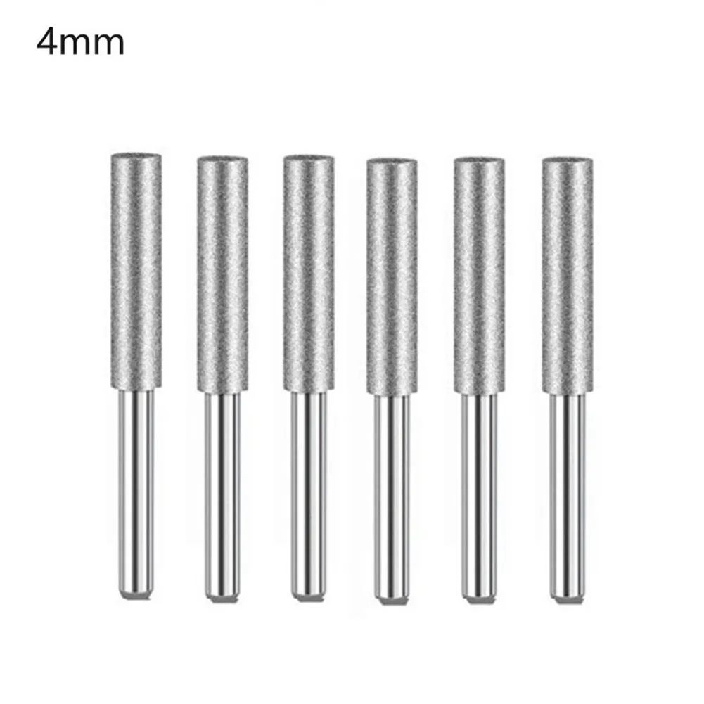 

6PCS Diamond Coated Cylindrical Burr Chainsaw Sharpener Burr Grinder 4.0mm 4.8mm 5.5mm Chainsaw Sharpener Stone File Chain Saw