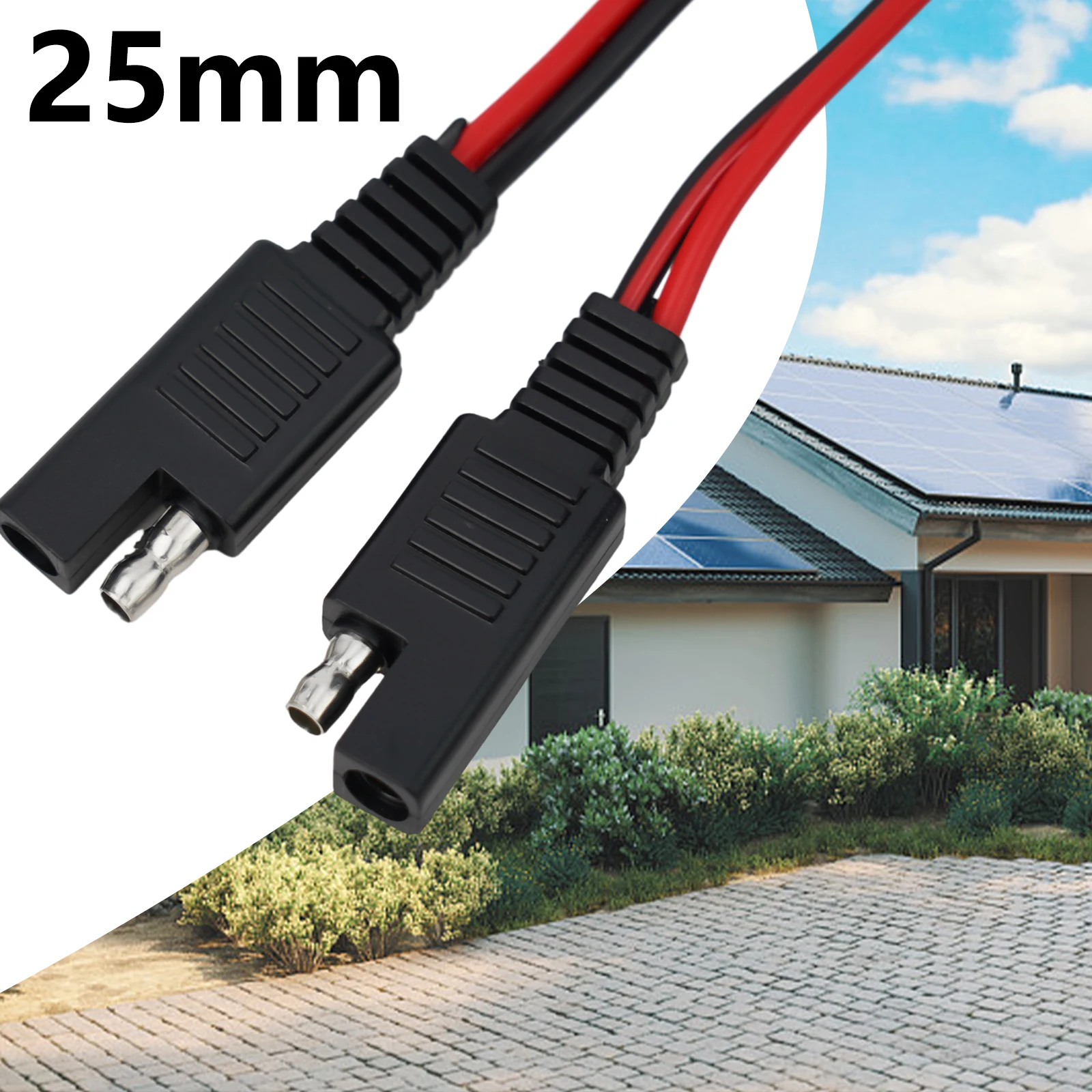 

1Pair SAE Single Ended Extension Cable 18AWG SAE Quick Disconnect Plug Cable 25CM Solar Battery Plug Cord Wire Connectors