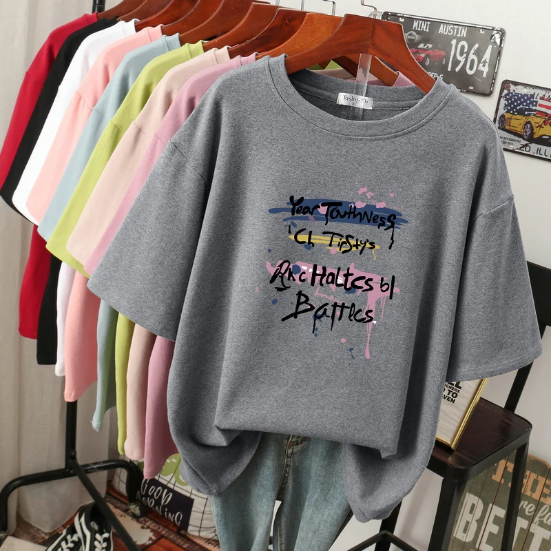 100% Cotton L-6XL T Shirt Plus Size Tshirt Short Sleeve Women Summer Letter Print Casual O Neck Oversized T Shirts 
100% Cotton L-6XL T Shirt Plus Size Tshirt Short Sleeve Women Summer Letter Print Casual O Neck Oversized T Shirts