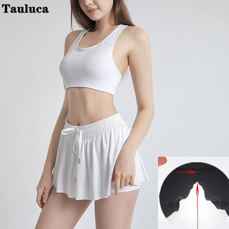 

Outdoor Women Open Crotch No Take Off Mini Skirt Invisible Zipper Yoga Tops Trousers Couple Dating Convenient Bodybuilding Pants