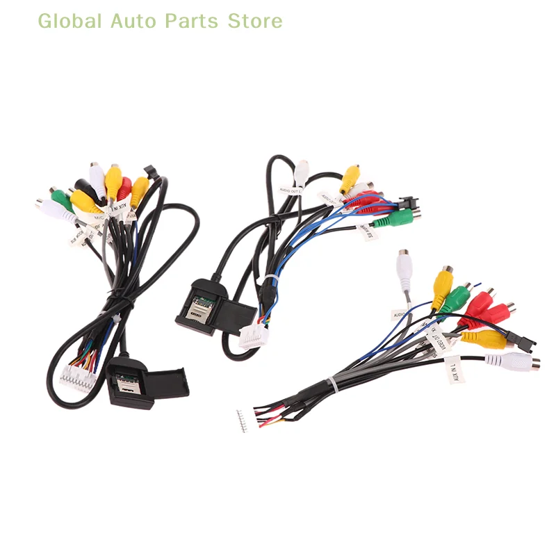 

Car Stereo Radio Cable 20 Pin Plug RCA Output AUX Wire Harness Wiring Connector With Fan Header For ZHANGXUN Android Navigation