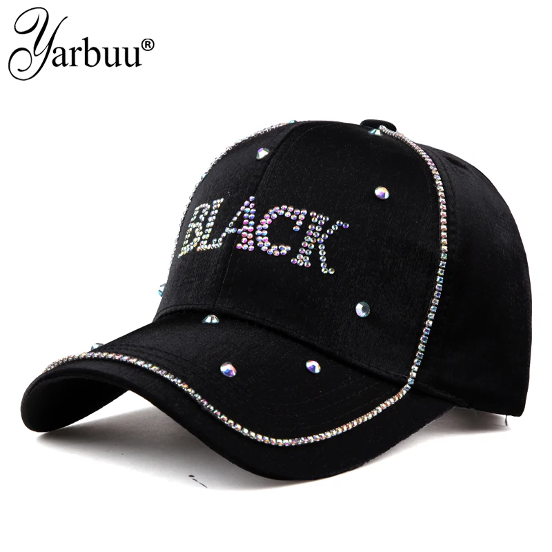 

Бейсболка YARBUU Женская Всесезонная, модная черная кепка от солнца, с надписью Lette, стразы