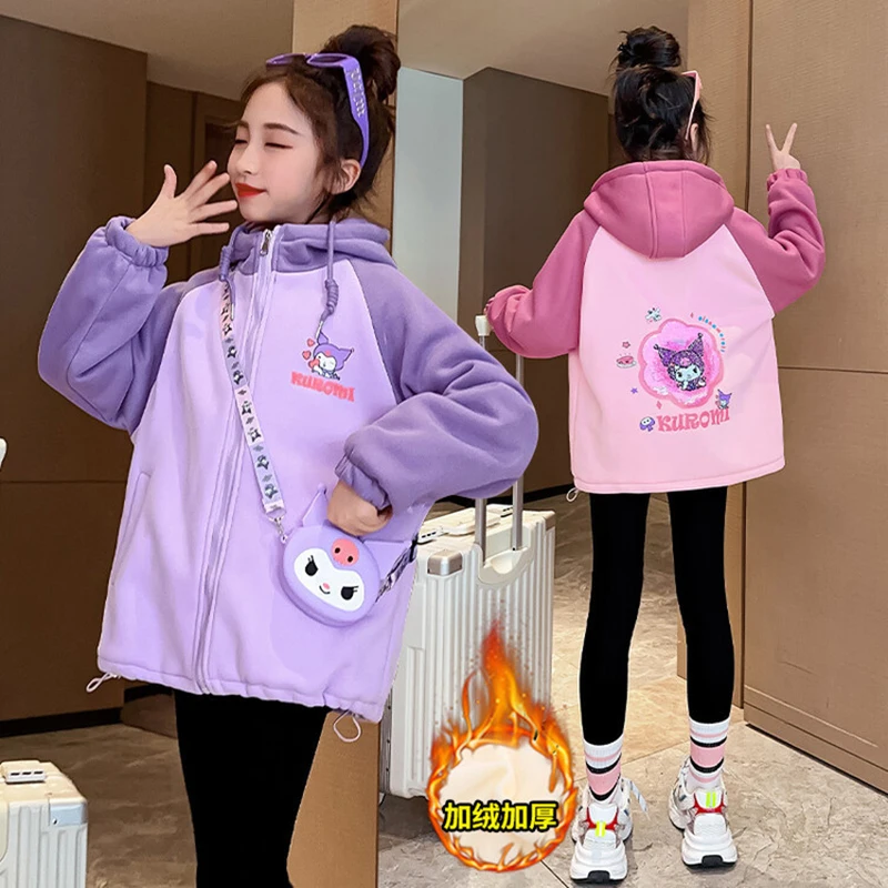 Кавайная зимняя детская толстовка с капюшоном Sanrio Kuormi, куртка с милым аниме мультяшным рисунком, модное уличное теплое хлопковое пальто, одежда для девочек
Кавайная зимняя детская толстовка с капюшоном Sanrio Kuormi, куртка с милым аниме мультяшным рисунком, модное уличное теплое хлопковое пальто, одежда для девочек