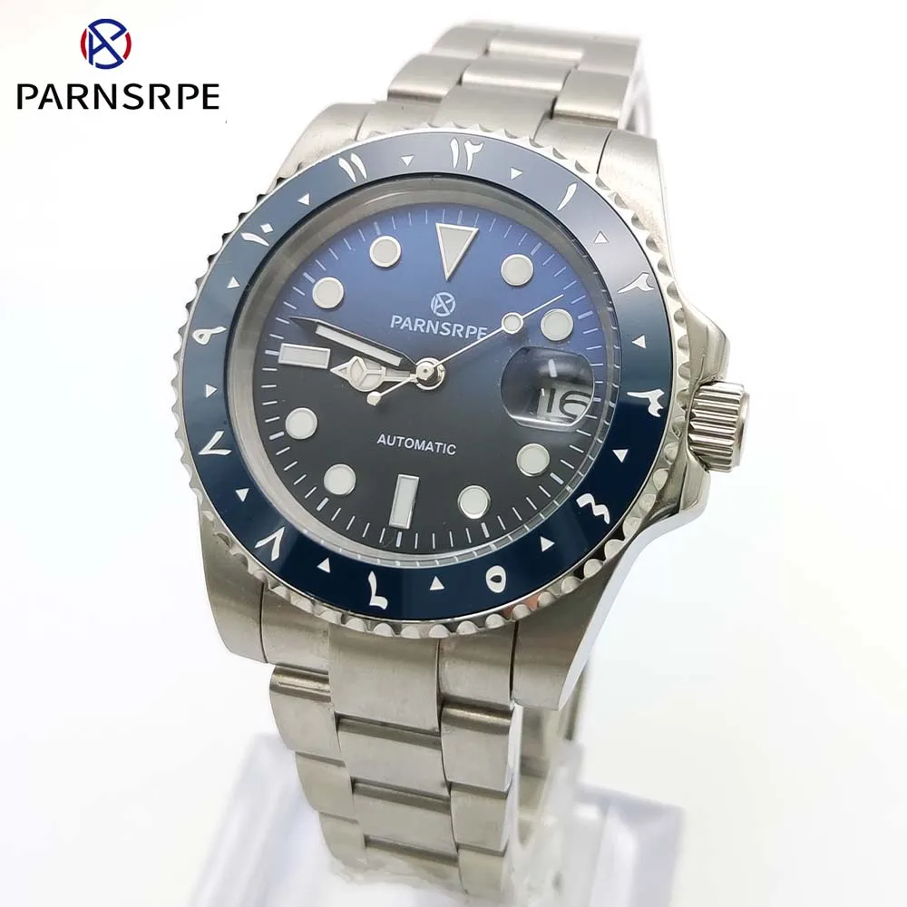 

Men's Mechanical Watch Blue Gradient Dial Sapphire Glass Ceramic Bezel Stainless Steel Waterproof Fashion Business Watch