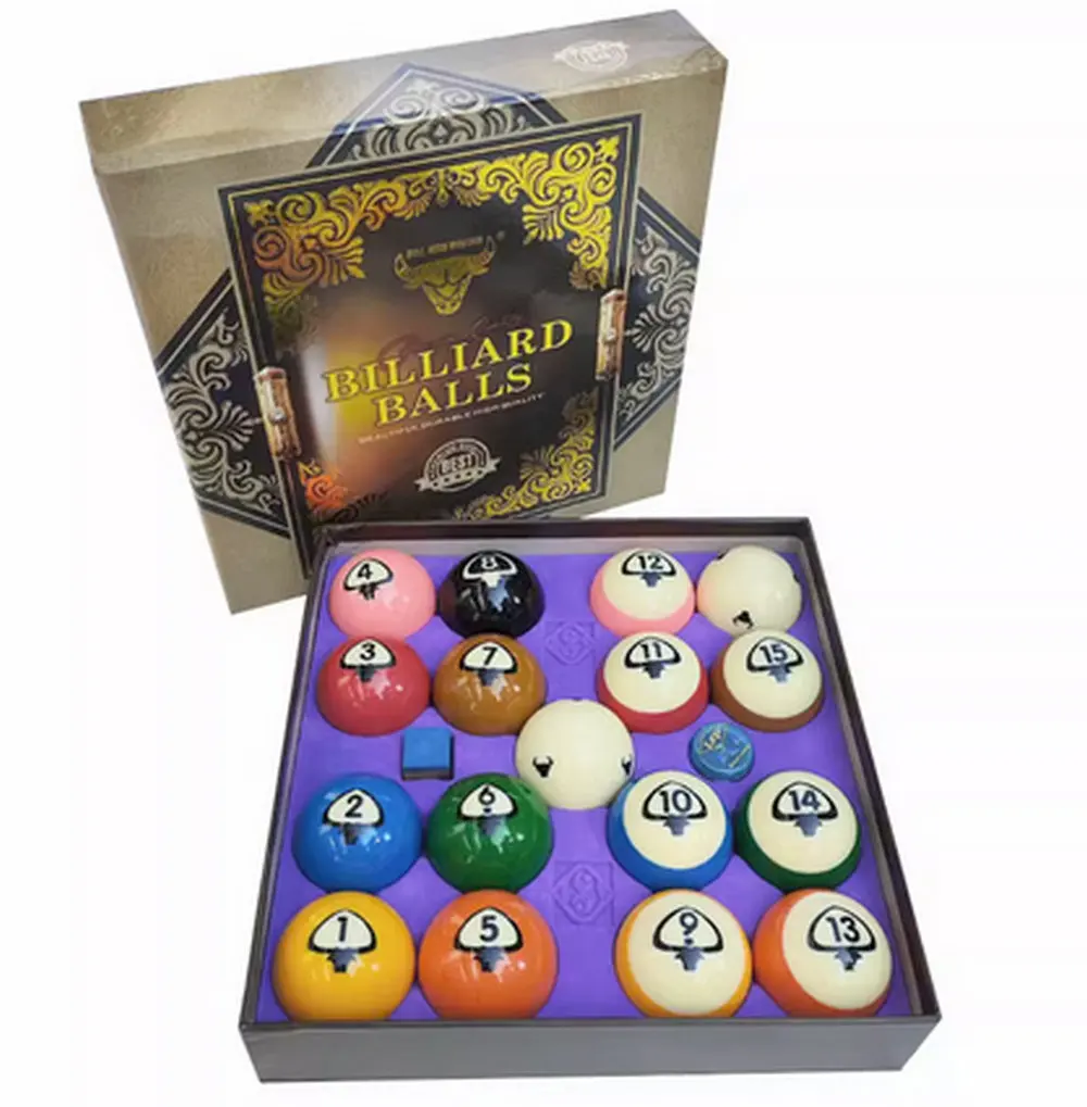 

YALEKANG Best Bull Art Number Phenolic Resin Billiards Pool 17 Balls 2-1/4" Set