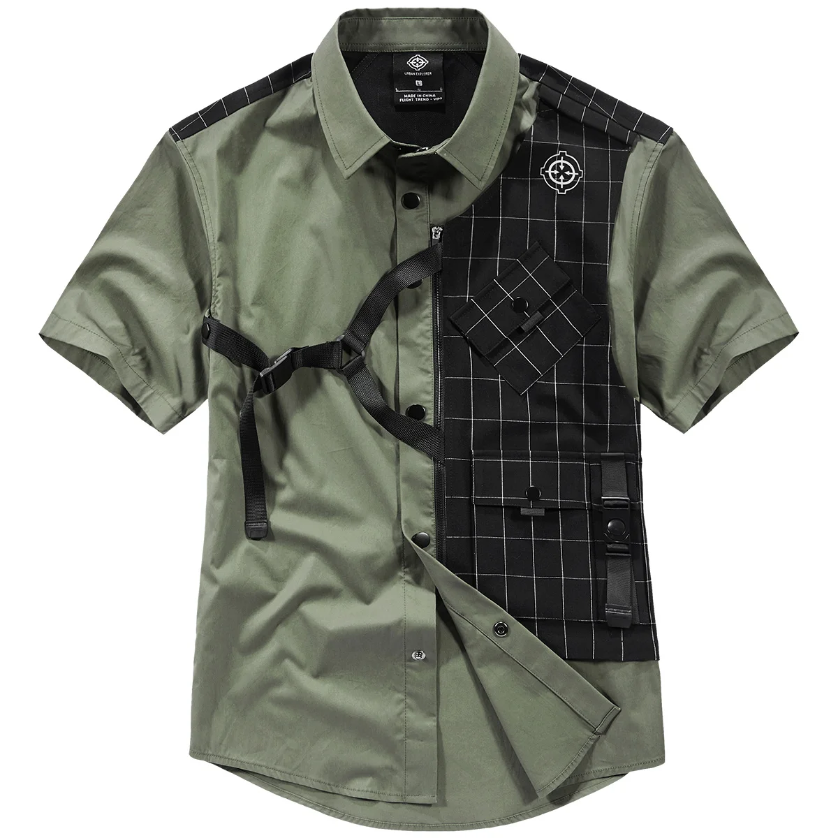 Hip Hop Tactical Cargo Shirts Men 2022 Summer Short Sleeve Plaid Patchwork Function Shirt Coat Loose Harajuku Tops WB771
Hip Hop Tactical Cargo Shirts Men 2022 Summer Short Sleeve Plaid Patchwork Function Shirt Coat Loose Harajuku Tops WB771