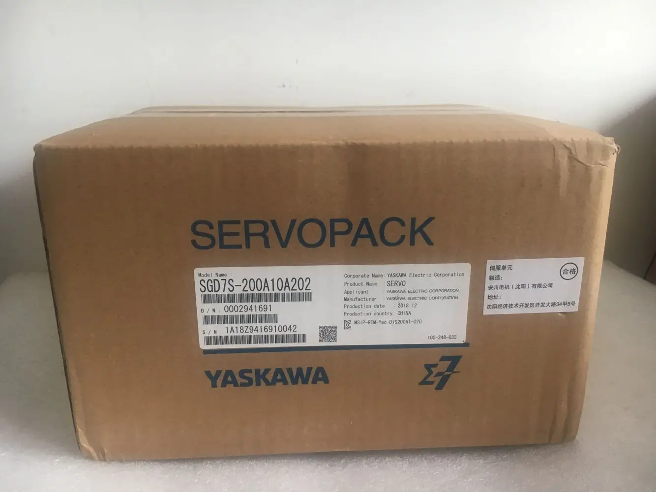 SGD7S-200A10B202/SGD7S-200A10A002 Yaskawa, достаточный запас, абсолютно новый оригинальный 
SGD7S-200A10B202/SGD7S-200A10A002 Yaskawa, достаточный запас, абсолютно новый оригинальный