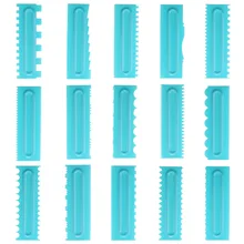 16 plastic scraper blades Fondant cake pattern modeling tool Cream scraper comb Baking tools Cake Tools cake decorating tools 16 plastic scraper blades Fondant cake pattern modeling tool Cream scraper comb Baking tools Cake Tools cake decorating tools
