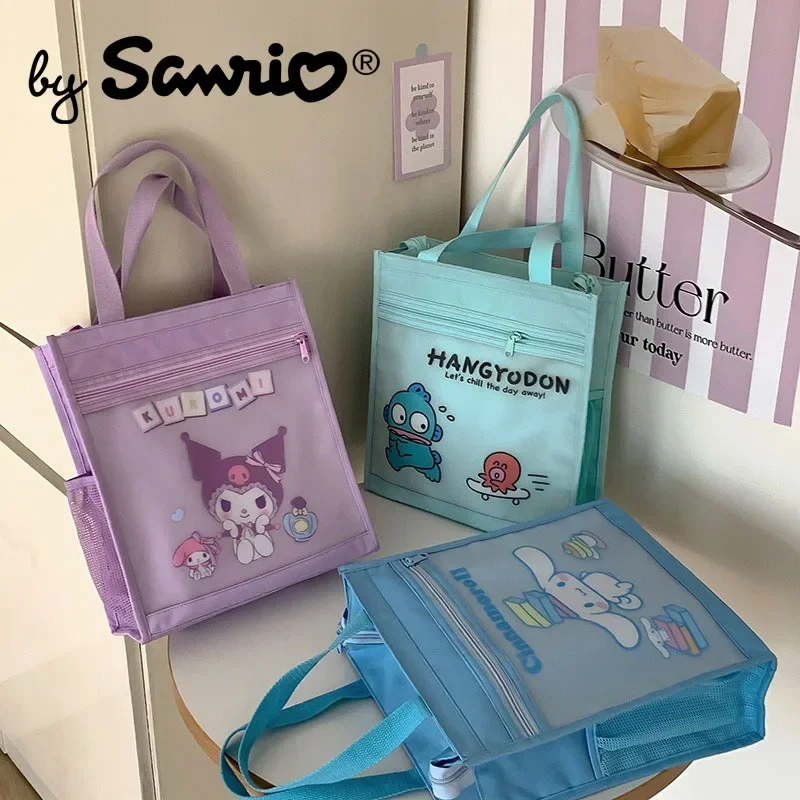 

New Sanrio Hello Kitty Kuromi Cosmetic Bag Hangyodon Woman Tote Bags Shoulder Travel Toiletry Bag Large Capacity Portable Kawaii