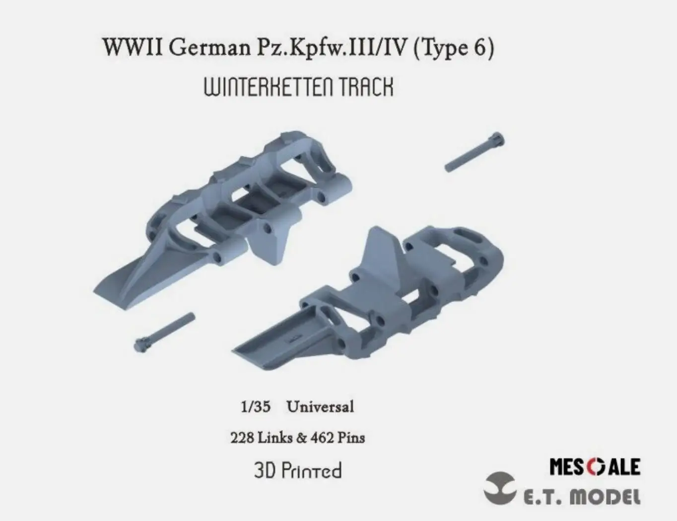 

ET Model P35-013 1/35WWII German Pz.Kpfw.III/IV（Type 6）WinterKetten Track(3D Printed)