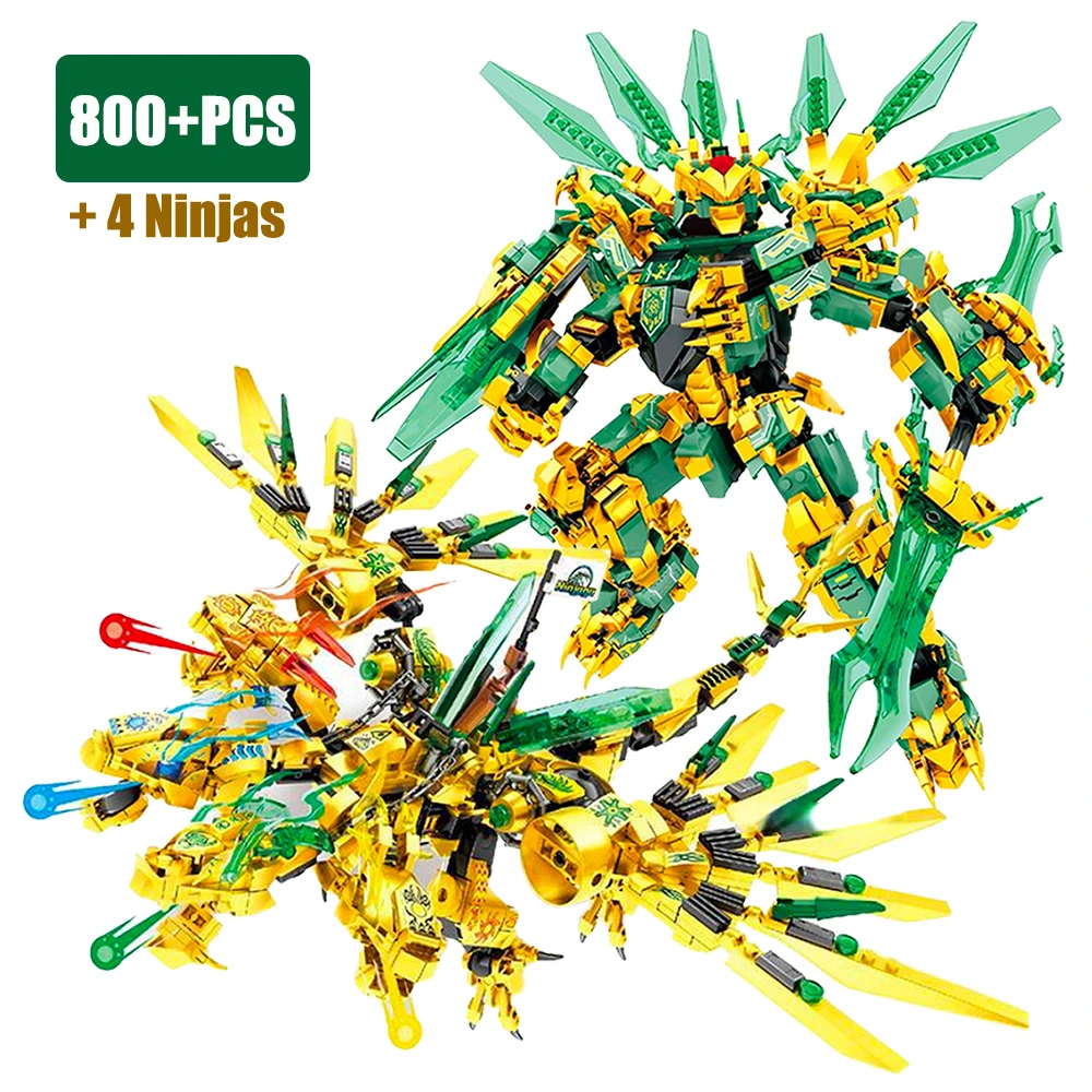 2in1 Ninja Golden Warrior Robot Blocks 2 Heads Flying Dragons Set Fighter Figures Building Blocks Toys for Kids Boys Gift
2in1 Ninja Golden Warrior Robot Blocks 2 Heads Flying Dragons Set Fighter Figures Building Blocks Toys for Kids Boys Gift
