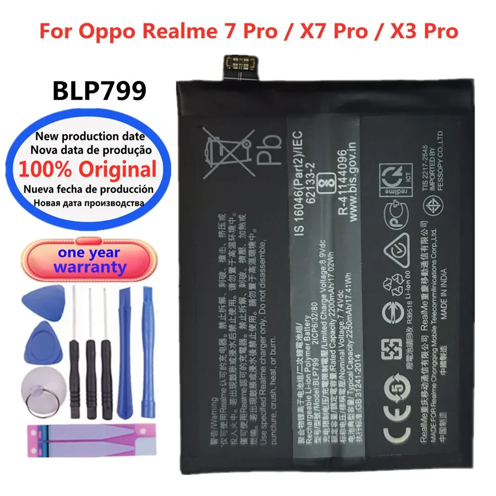 Новый 100% оригинальный аккумулятор BLP799 для OPPO Realme 7 X3 X7 Pro Realme7 Pro 7pro RMX2170 4500 мАч батареи для телефона большой емкости
Новый 100% оригинальный аккумулятор BLP799 для OPPO Realme 7 X3 X7 Pro Realme7 Pro 7pro RMX2170 4500 мАч батареи для телефона большой емкости