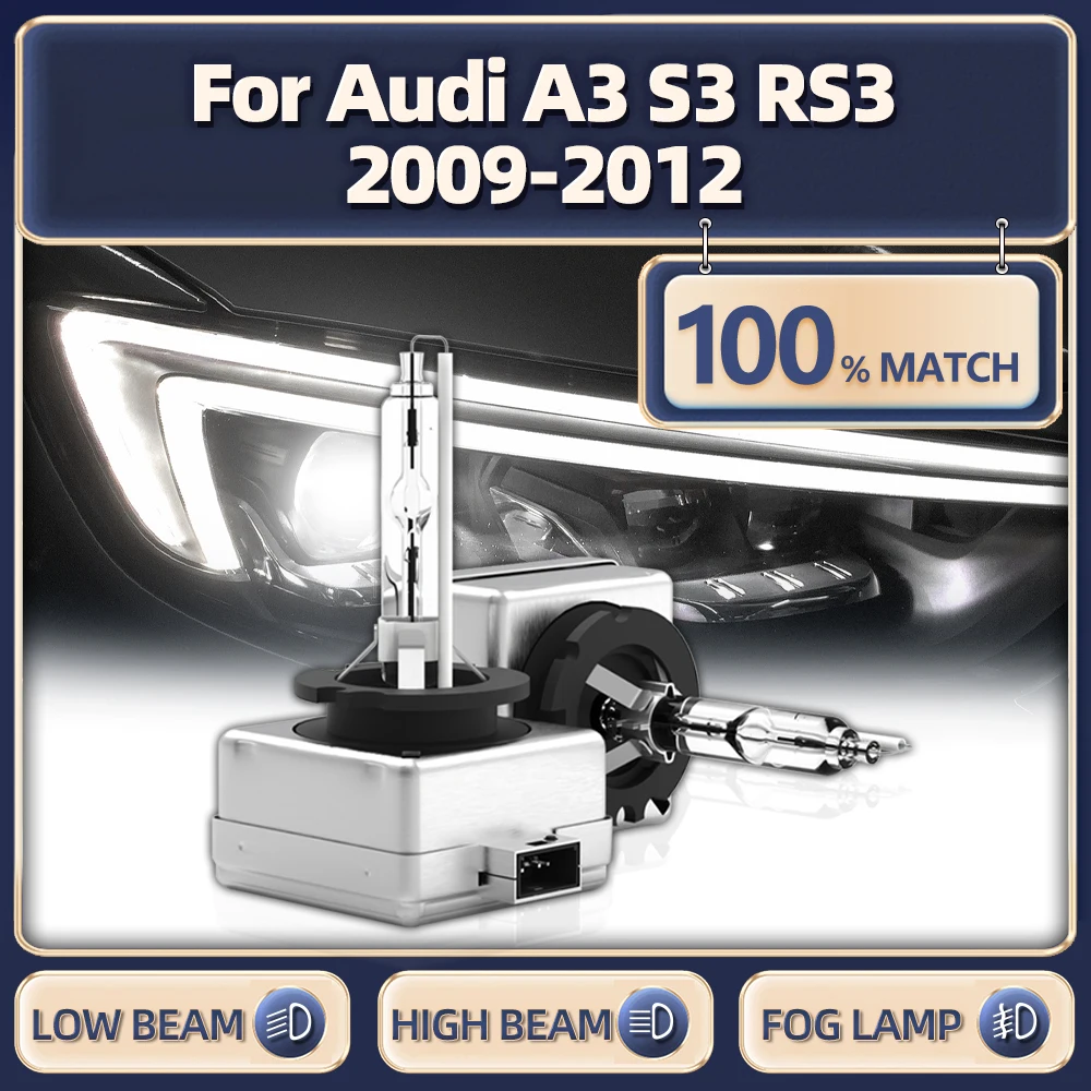 

2X D3S 35W Xenon Car Headlight Bulbs Hid 6000K White Car Light 12V Auto Headlamp For Audi A3 S3 RS3 2009 2010 2011 2012