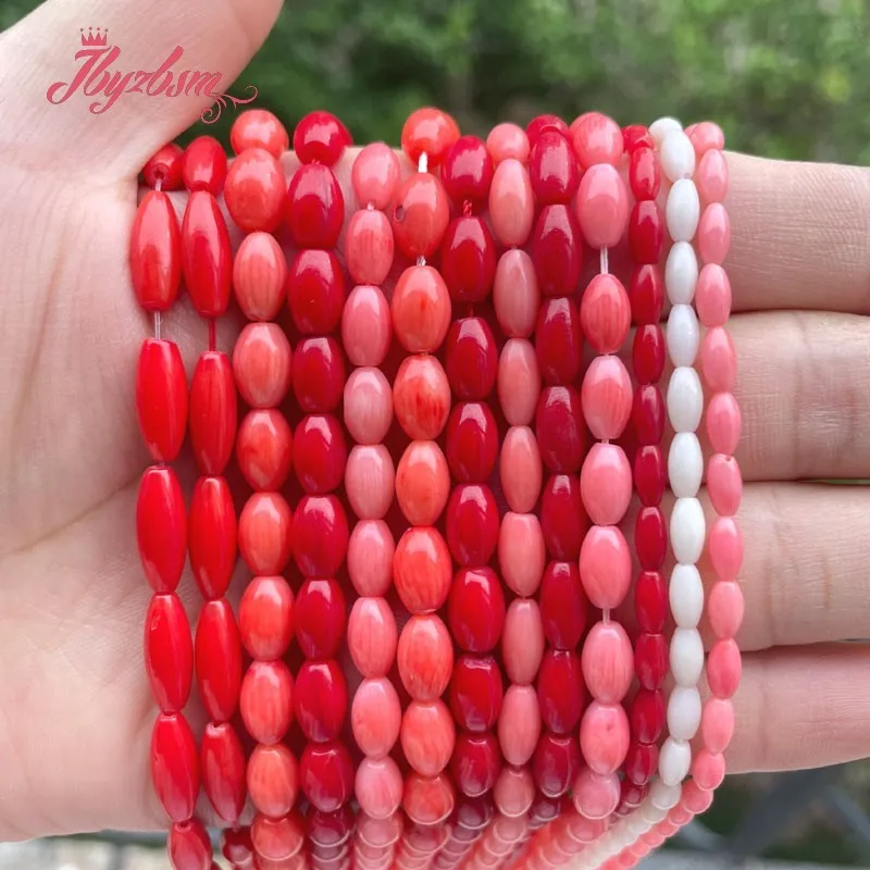 

Coral Oval Natural Coral Loose Stone Beads For DIY Necklace Bracelets Earring Jewelry Making Strand 15" 3x6/5x8mm Free Shipping