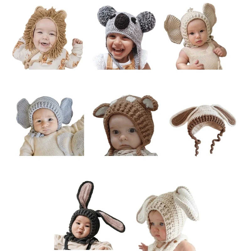 Baby Knitted Hat Soft Breathable Cap with Chin Strap Neonatal Handmade Crochet Cartoon Animal Themed Hat
Baby Knitted Hat Soft Breathable Cap with Chin Strap Neonatal Handmade Crochet Cartoon Animal Themed Hat
