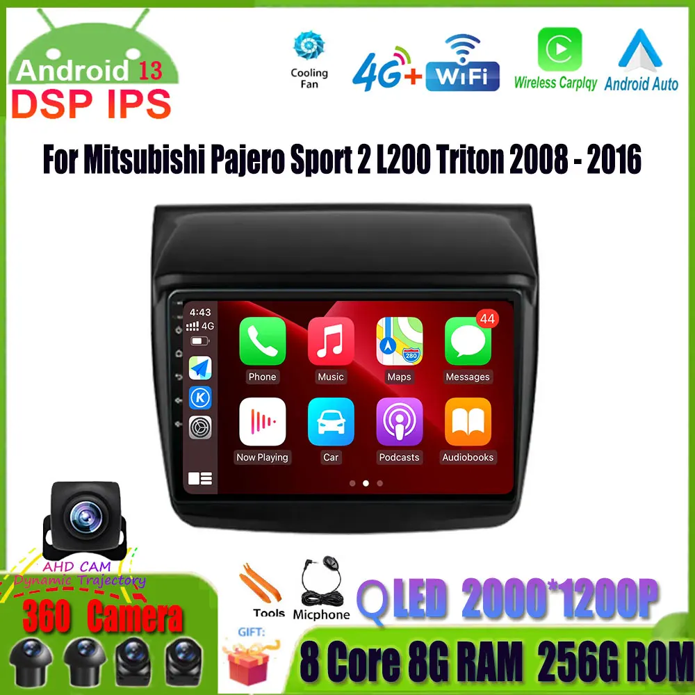 

Android 13.0 For Mitsubishi Pajero Sport 2 L200 Triton 2008 - 2016 Car Radio Player Video Multimedia Navigation GPS No 2din DVD