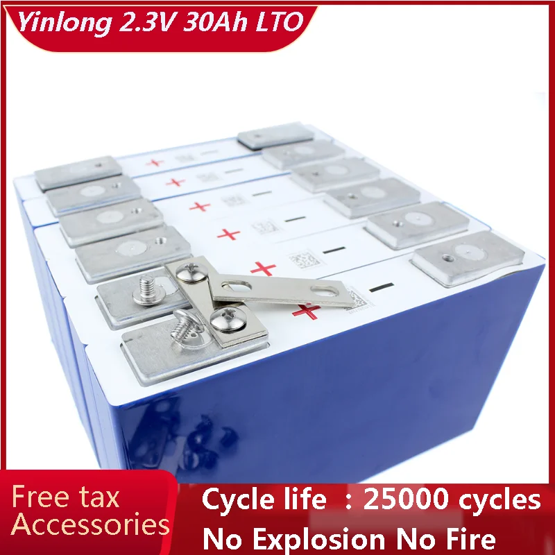 New 6-24 PCS Yinglong 2.3V 30Ah LTO Prismatic Rechargeable Original Cell For DIY E-scooter RV Solar Energy Storage System 
New 6-24 PCS Yinglong 2.3V 30Ah LTO Prismatic Rechargeable Original Cell For DIY E-scooter RV Solar Energy Storage System
