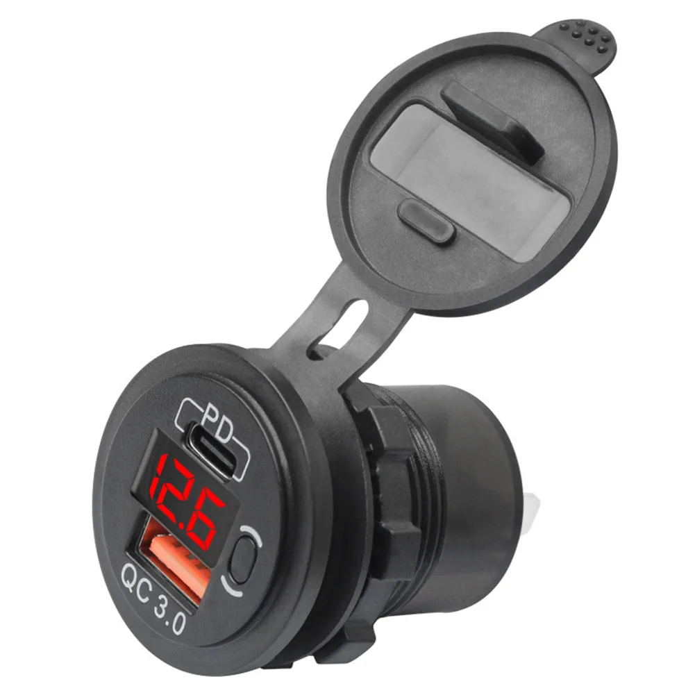 Автомобильное зарядное устройство QC3.0 + PD с двойным USB разъемом, внешний вольтметр, розетка питания 12 В подходит для 12/24 В постоянного тока, автомобиля, лодки, мотоцикла, квадроцикла, RV
Автомобильное зарядное устройство QC3.0 + PD с двойным USB разъемом, внешний вольтметр, розетка питания 12 В подходит для 12/24 В постоянного тока, автомобиля, лодки, мотоцикла, квадроцикла, RV