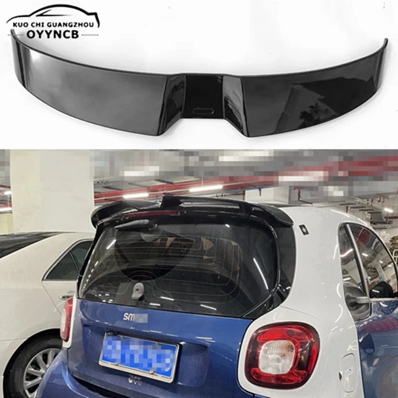 

For Merced-Benz Smart Fortwo Fourfour 453 Roof Spoiler ABS Plastic Unpainted Primer Color Rear Trunk Boot Wing Spoiler