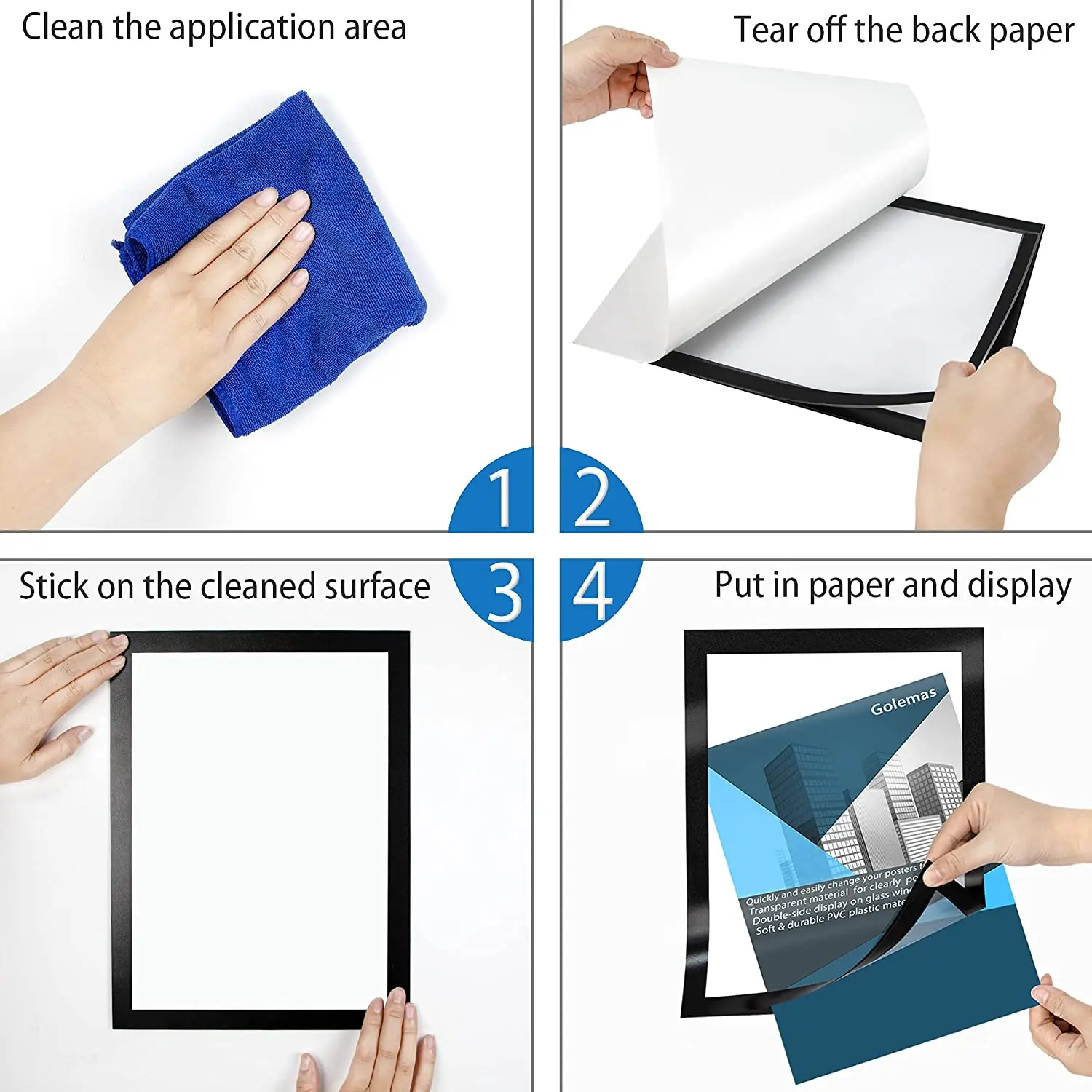 Generic Picture Frames SAdhesive Display Poster Po