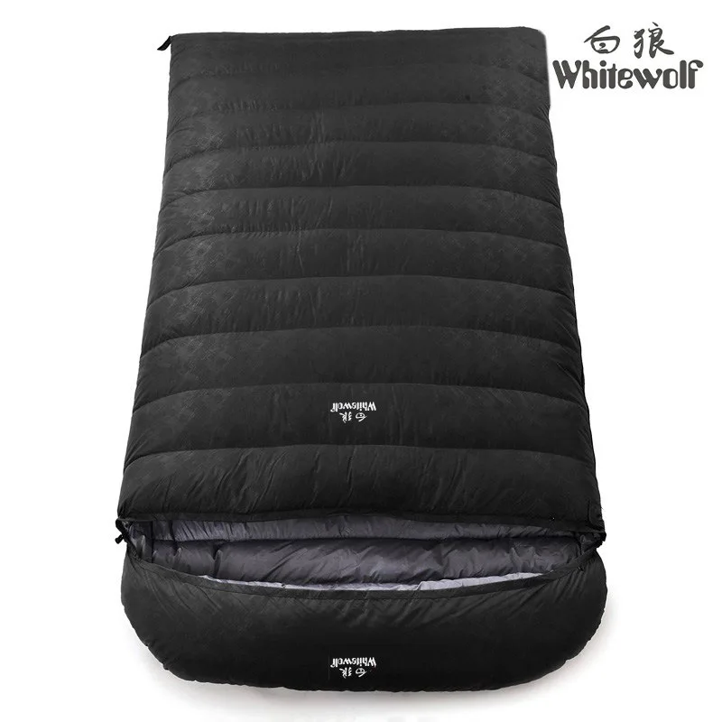 

220*130CM Ultralarge Double Person 2500g/3000g Filling White Duck Down Adult Sleeping Bag Cold Weather Comfortable Outdoor Camp