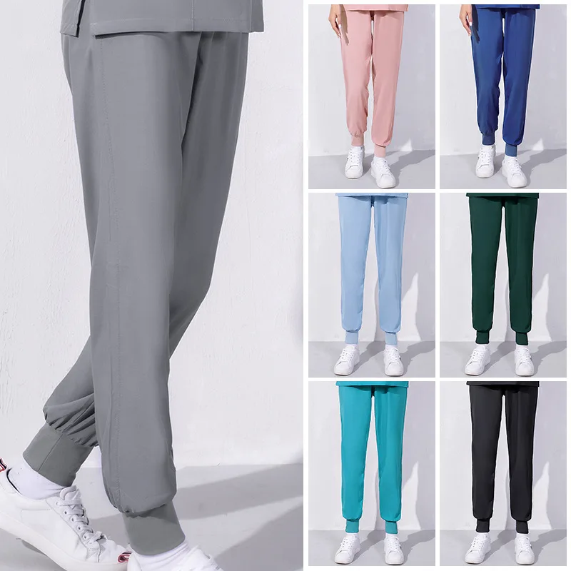 

Solid Nurse pants Thin stretch Surgical pants Hospital Dental Clinic work trousers Doctor Scrubs Pants medical uniform Bottoms