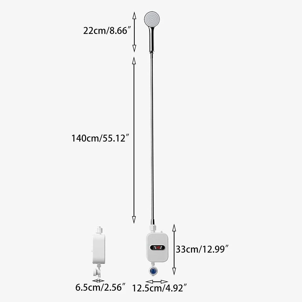 Hot Water Shower Electric Heater ABS+Metal Easy To Install Mini Body Safety Heater US 110V/EU UK 220V White 1 Set
Hot Water Shower Electric Heater ABS+Metal Easy To Install Mini Body Safety Heater US 110V/EU UK 220V White 1 Set