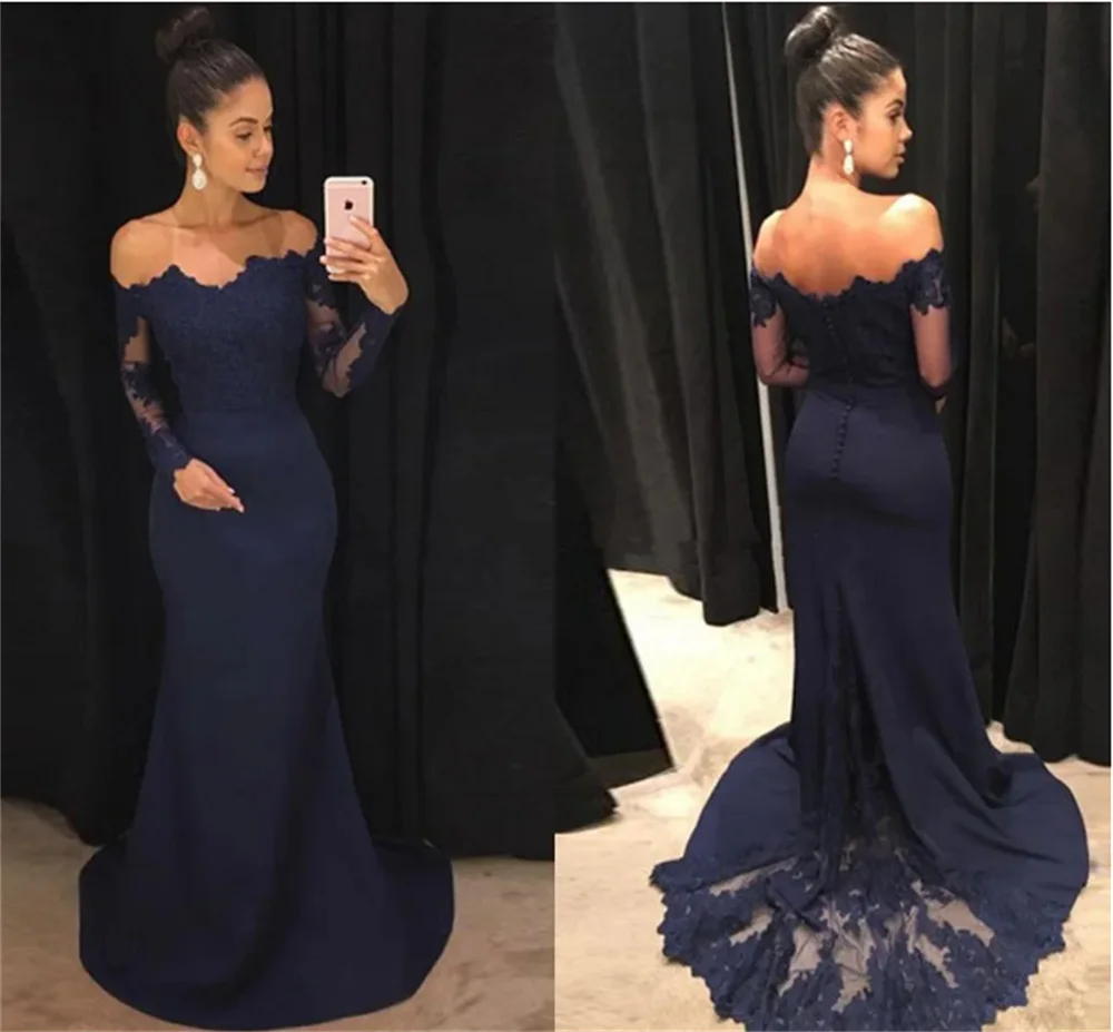 Modern Long Sleeve Prom Dress Lace Cheap Off the shoulder Designer Sweep Train Evening 2024 Formal Party Dress فساتين الحفلات
Modern Long Sleeve Prom Dress Lace Cheap Off the shoulder Designer Sweep Train Evening 2024 Formal Party Dress فساتين الحفلات