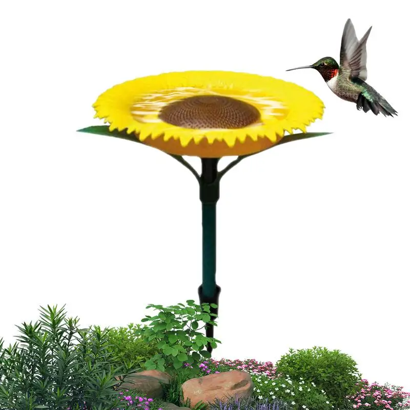 

Outdoor Bird Bath Feeders Bowl Sunflower shape Bird Feeder Bowl Standing Tray Squirrel Proof Garden Decor Bird Outdoor supplies