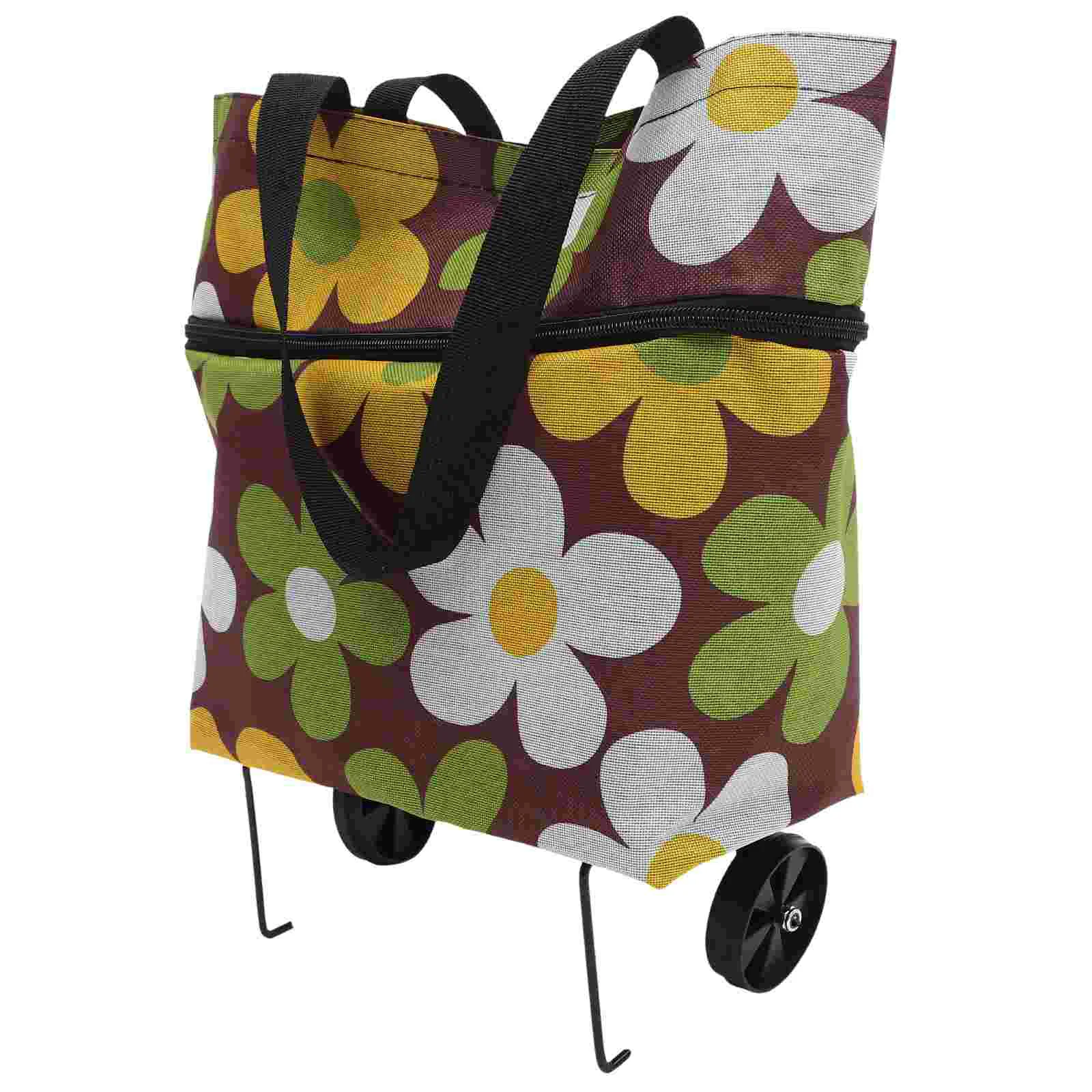 

Shopping Bag Wheels Folding Grocery Cart Bag Reusable Portable Collapsible Trolley Bags Hand Pulling Utility Collapsible