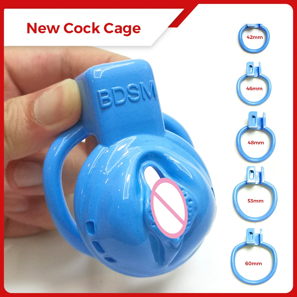 

Blue Pussy Vaginal Male Chastity Cage Men's Sex Toys Sissy Femboy Gay Bondage Lock Penis Ring Cock Cage Sex Shop