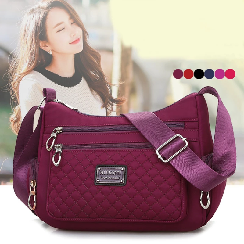 Shoulder Bag Women Nylon Crossbody Bags Waterproof Plaid Messenger Bag Large Capacity Lady Handbags
Shoulder Bag Women Nylon Crossbody Bags Waterproof Plaid Messenger Bag Large Capacity Lady Handbags