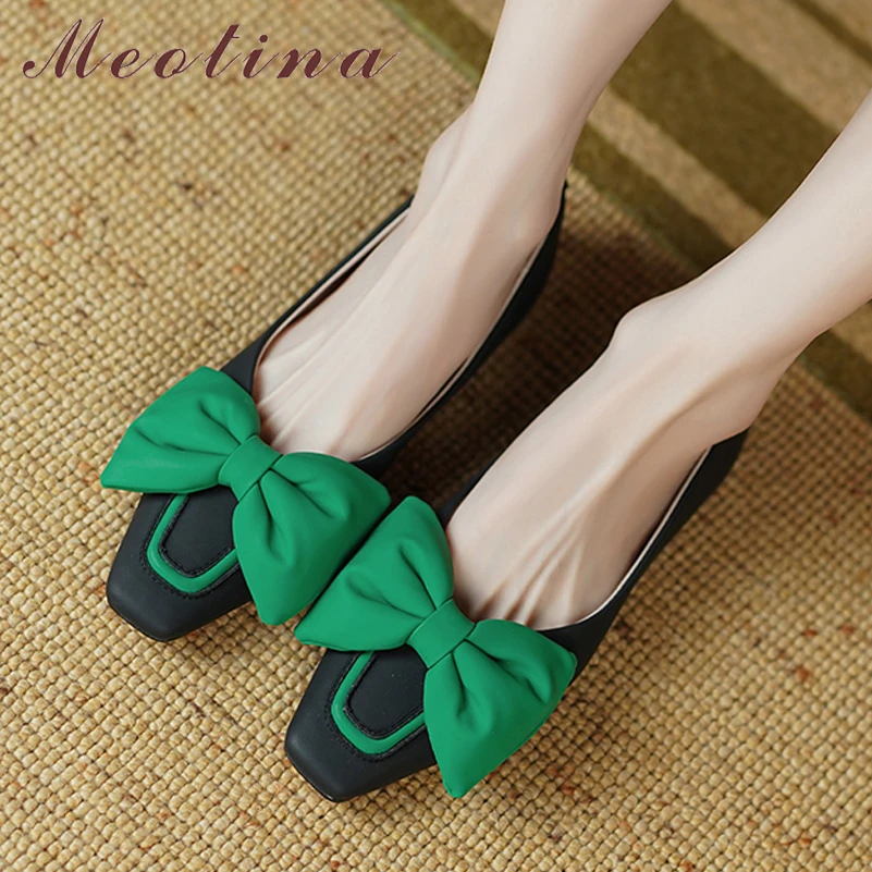 Meotina Women Genuine Leather Square Toe Flat Shoes Bow Ladies Fashion Wedding Autumn Spring Footwear Beige Black
Meotina Women Genuine Leather Square Toe Flat Shoes Bow Ladies Fashion Wedding Autumn Spring Footwear Beige Black