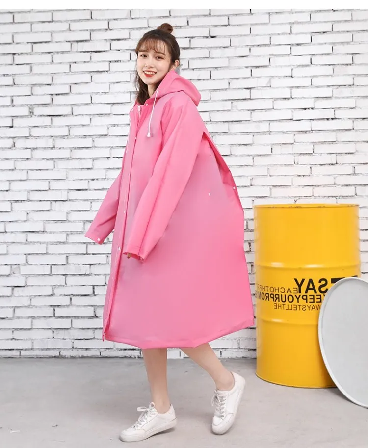 Women Raincoat eva Waterproof Rain Poncho with Hood Zipper Buttons and Drawstring for Hiking Biking Cycling Muti-purpose
Women Raincoat eva Waterproof Rain Poncho with Hood Zipper Buttons and Drawstring for Hiking Biking Cycling Muti-purpose