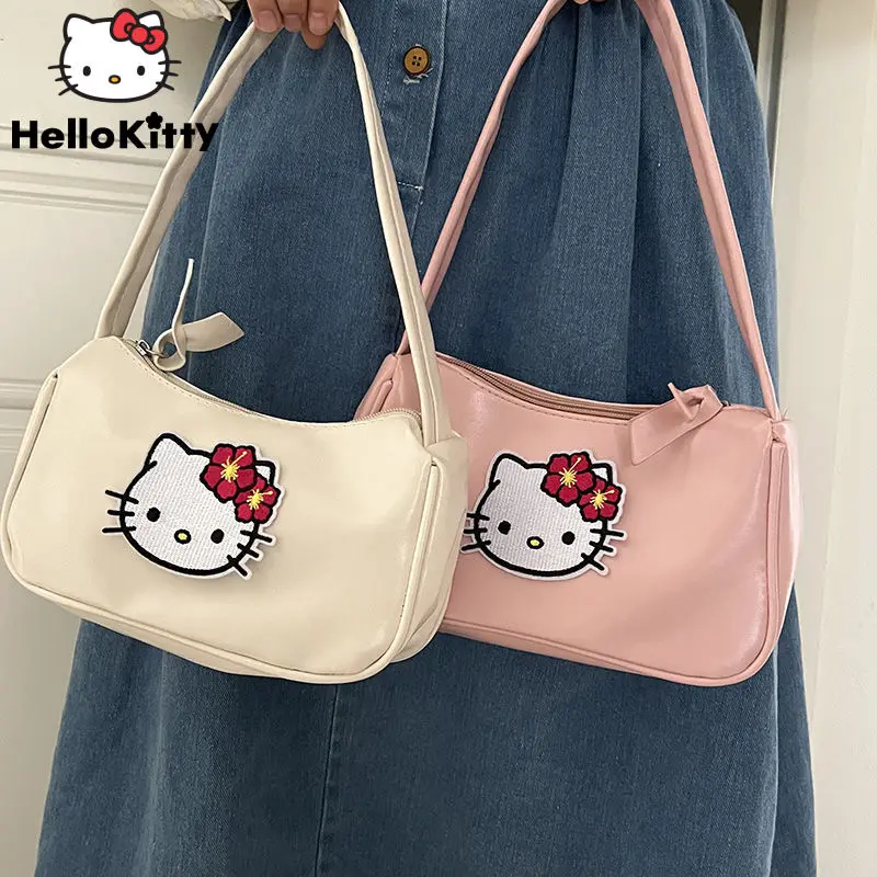 

Sanrio Cute Hello Kitty Y2k Spicy Girl Tote Bag New Korean Fashion Luxury Women Underarm Bag Leisure Sweet Student Shoulder Bag