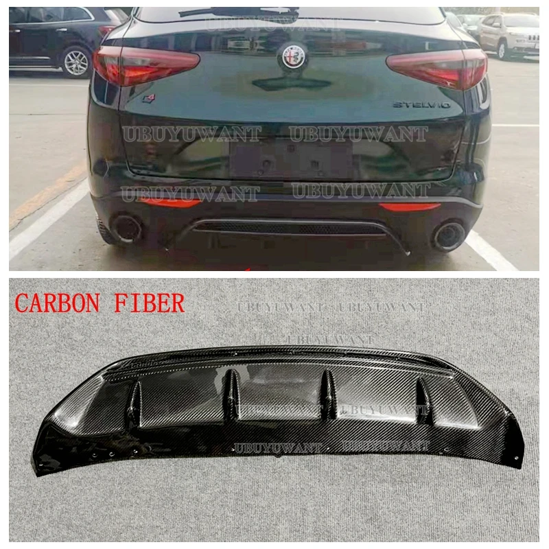 

For Alfa Romeo Stelvio 2017 2018 2019 Rear Lip Diffuser High Quality Carbon Fiber / FRP Spoiler Car Bumper Apron Guard