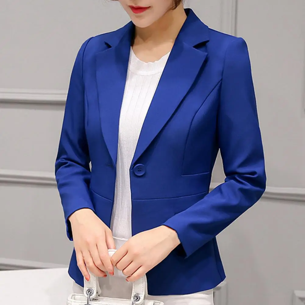 Suits Jacket Temperament Women Blazer Autumn One Button Stylish Turndown Collar Pockets Suits Coat
Suits Jacket Temperament Women Blazer Autumn One Button Stylish Turndown Collar Pockets Suits Coat
