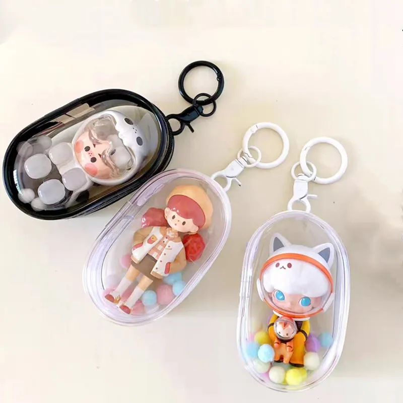 

Mystery Box Thicken Transparent PVC Keychain Jewelry Organizer Pouch Bag Doll Toy Storage Case Clear Organizer Box Wallet