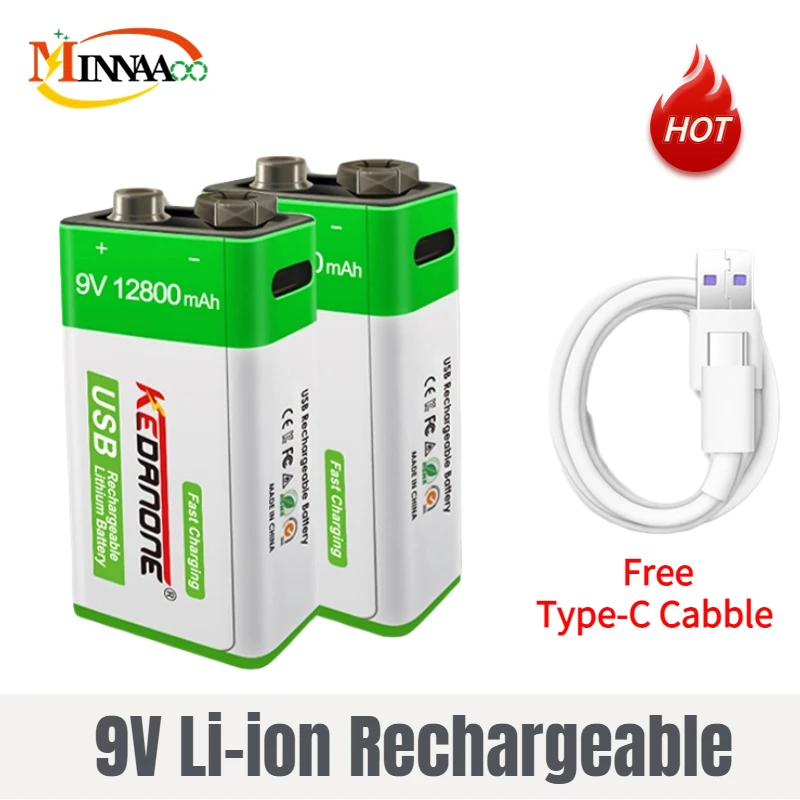12800mAh micro USB 9 Volt li-ion Rechargeable Battery 6F22 9V Li ion Lithium Battery for RC Helicopter Model Microphone Toy
12800mAh micro USB 9 Volt li-ion Rechargeable Battery 6F22 9V Li ion Lithium Battery for RC Helicopter Model Microphone Toy