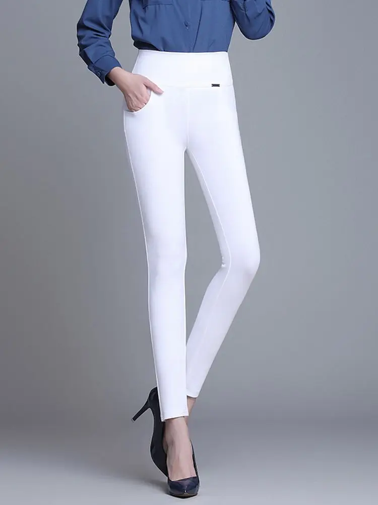 

Fashion Skinny Pencil Pants Women High Waist Stretch Solid Slim Trousers Femme Casual Sport Warm Leggings 2023 OverSize S-6XL