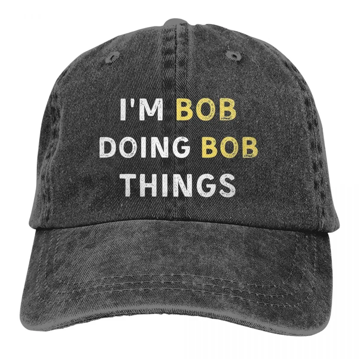 

Модная новинка бейсболка I'm Bob Doing Things унисекс стильная Потертая джинсовая потертая шапка для отца регулируемая для активного отдыха