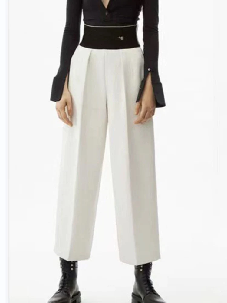 Retro spring and autumn new rubber elastic letters high waist zipper straight pants temperament fashion Joker loose casual pants
Retro spring and autumn new rubber elastic letters high waist zipper straight pants temperament fashion Joker loose casual pants