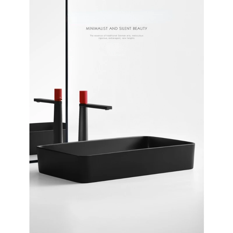 Nordic black tabletop basin rectangular wash basin household basin matte frosted ceramic wash basin small sun basin
Nordic black tabletop basin rectangular wash basin household basin matte frosted ceramic wash basin small sun basin