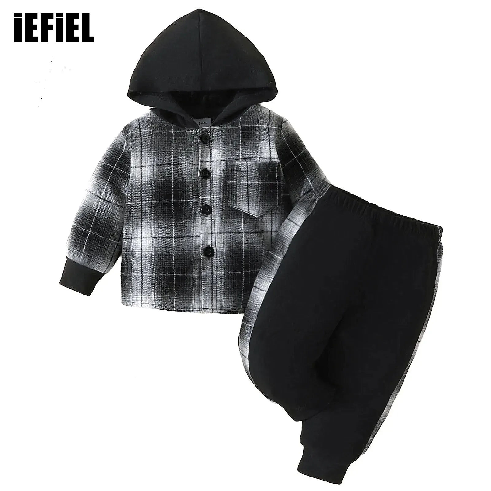 Toddler Baby Boys Sports Outfit Long Sleeve Hooded Button Down Plaid Tops with Elastic Waistband Pants for Winter
Toddler Baby Boys Sports Outfit Long Sleeve Hooded Button Down Plaid Tops with Elastic Waistband Pants for Winter