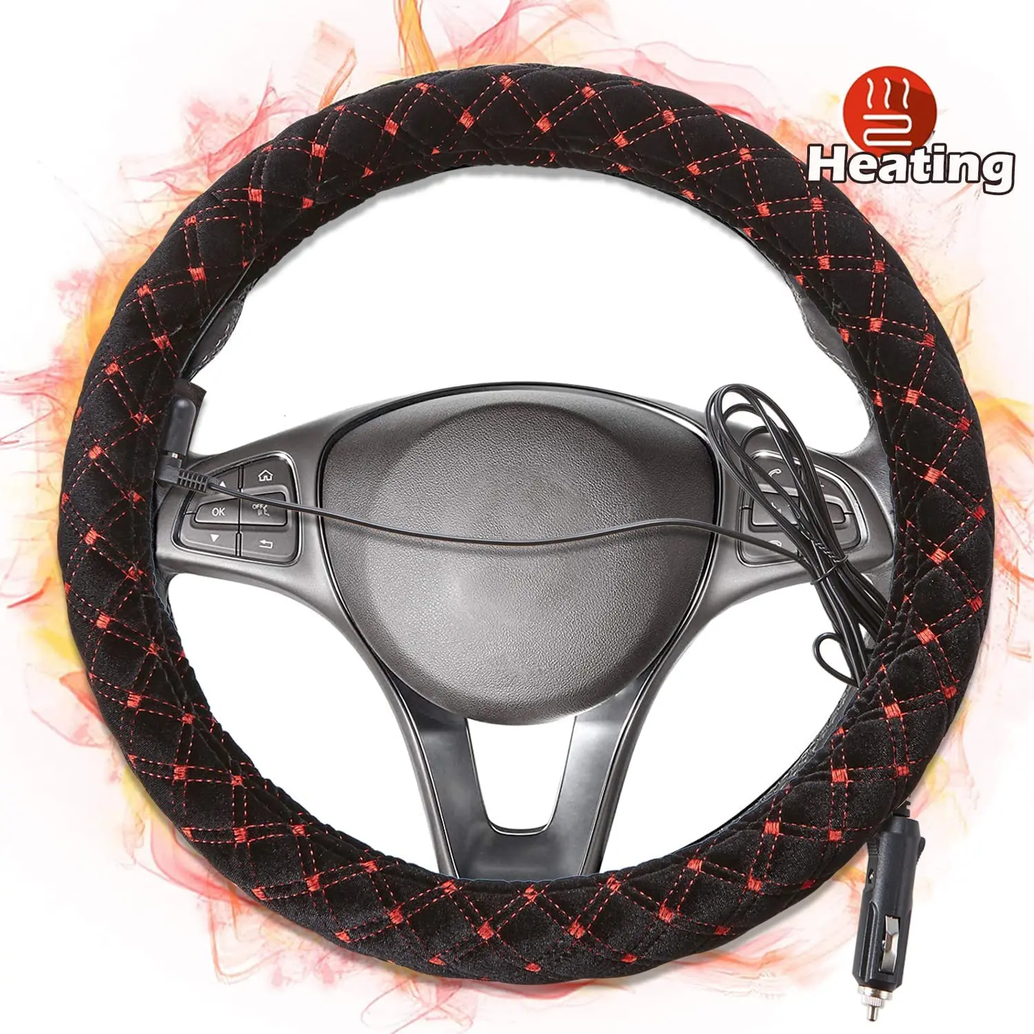Universal Heated Steering Wheel Cover 15" 38cm Steering Wheel Warmer 12V Electric Heating Cover Soft Plush Cover Car Accessories
Universal Heated Steering Wheel Cover 15" 38cm Steering Wheel Warmer 12V Electric Heating Cover Soft Plush Cover Car Accessories