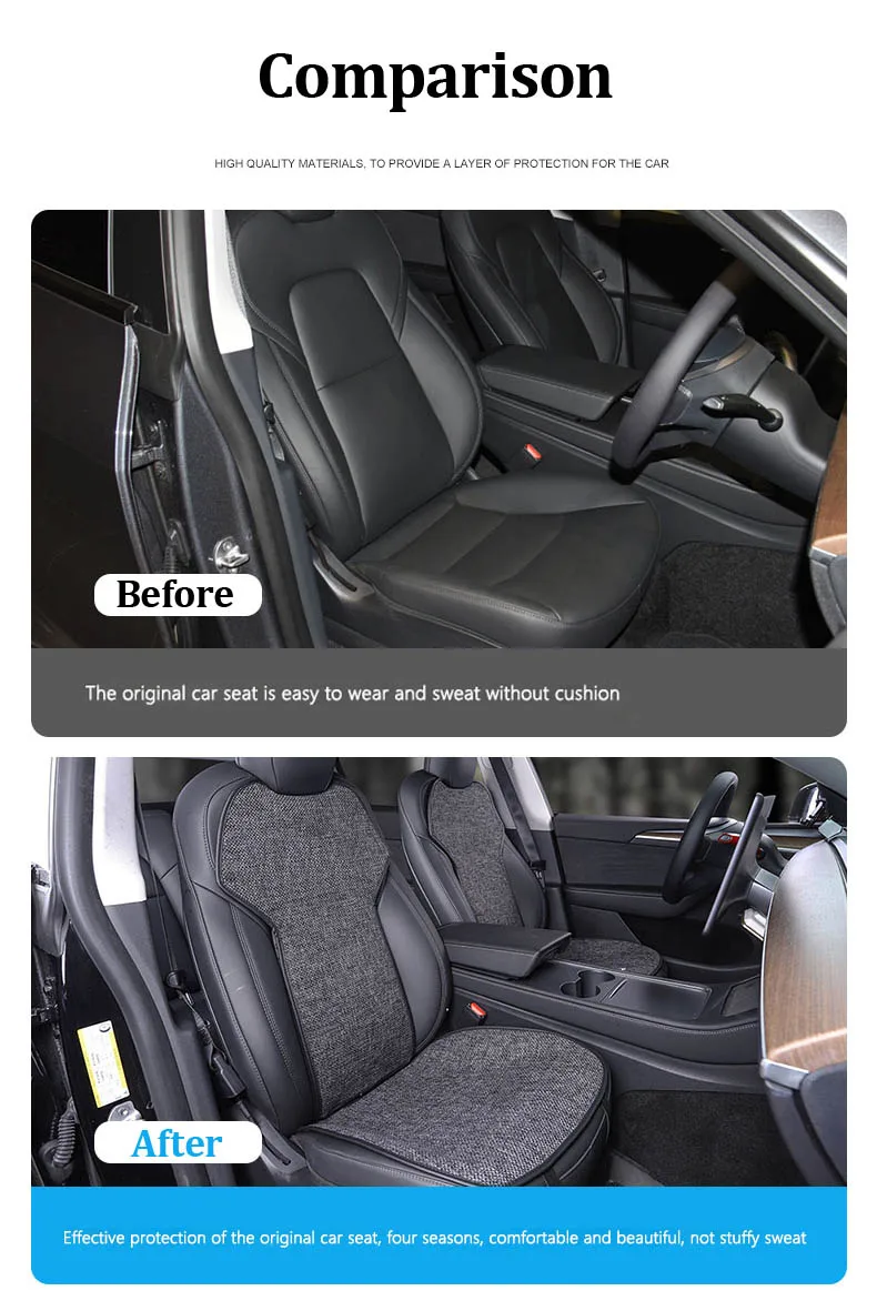 for Tesla Model 3 Y 2023 Breathable Linen Seat Cushion Backrest Protector Cover Model Y 2024 Summer Winter Interior Accessories 8 Sc58d7801f86243f69aa67547c5cd9666A